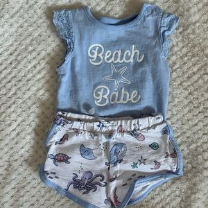 Beach Babe Onsie/Short outfit. 3-6 months.